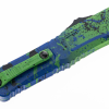 Microtech 1142-1GMPWBKSPLS Combat Troodon Green Mamba/ PW Blue Light Blue Splatter - Image 4