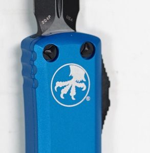Microtech 230-1BL UTX-85 Spartan - Blue Handle - Black Blade