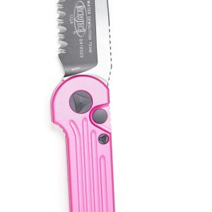 Microtech 135-2PK LUDT Partial Serrated Pink