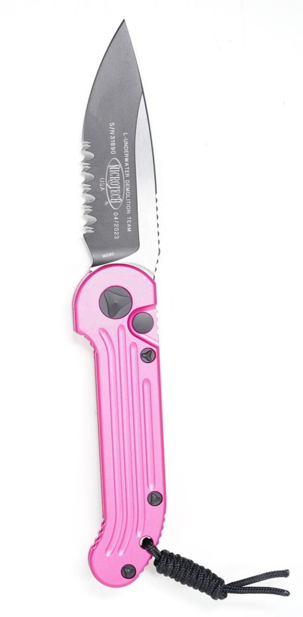 Microtech 135-2PK LUDT Partial Serrated Pink