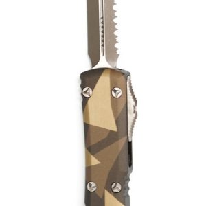 Microtech 122-15LPGETACS Ultratech Tan Geo Camo Front Serrations