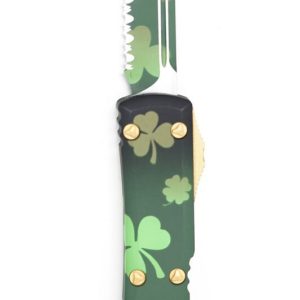 Microtech 121-2SPDS Ultratech Saint Patrick’s Day Green Partial Serrated Single Edge