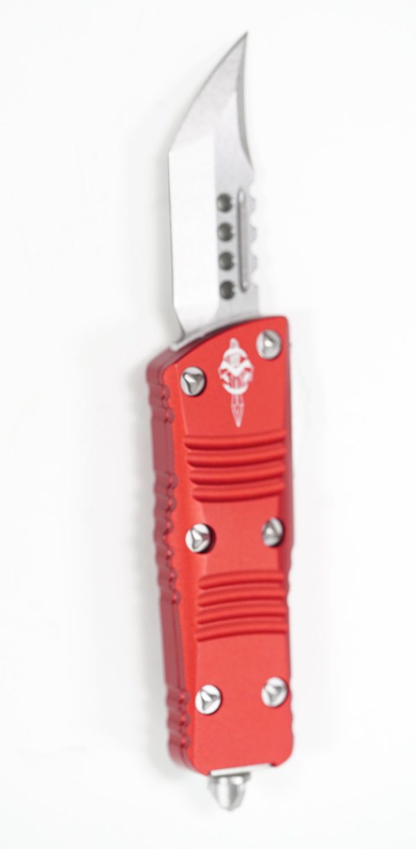 Microtech 819-10RDS Mini Troodon Hellhound Stronewash Red