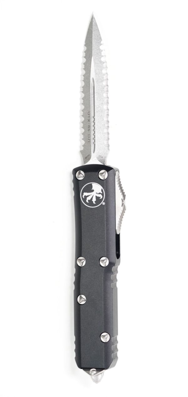 Microtech 232-D12 UTX-85 D/E Stonewash Serrated