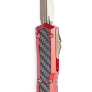 Microtech 206-13RDCFIS Makora D/E BRZ Carbon Fiber Inlay Red