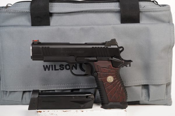 Wilson Combat Experior 9mm Black over Black Magwell Red Grips Free S&H