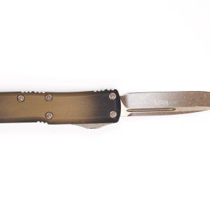 Microtech 231-13APABS UTX-85 Single Edge Antique Bronze