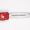 Microtech 122-10RD Ultratech Stonewash, RED Aluminum Handles - Image 3