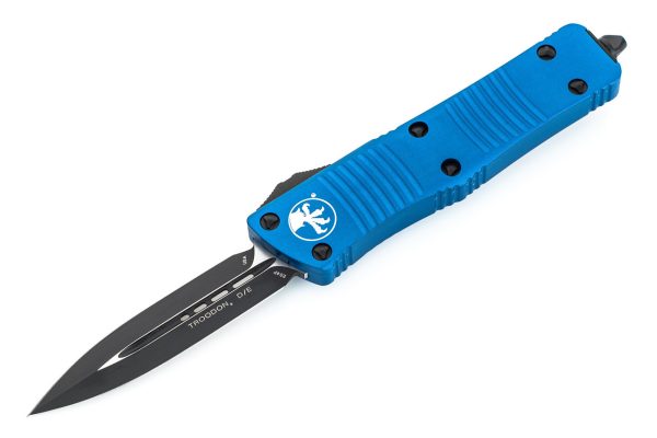 Microtech 138-1BL Troodon Black Double Edge w/ Blue Handle