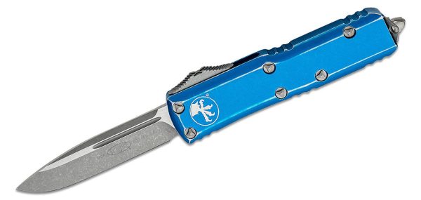 Microtech 231-10DBL UTX-85 Apocalyptic Distressed Blue