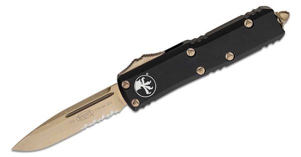 Microtech 231-14 UTX-85 S/E Bronze Partial Serrated