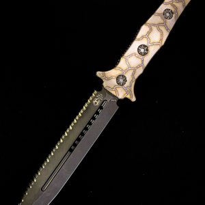 Heretic Knives Nephilim Flamed Titanium Scales