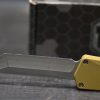 Heretic Knives Cleric Tanto OTF Auto Knife Tan Handle 3.5" - Image 4